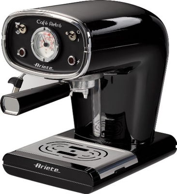 Ariete 1388-31 1388/30 CAFETERA ESPRESSO ROJA CAFE RETRO, 900 W, 1 Cups, Aluminio, Metal, Acero, Negro