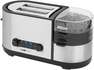 LUXUS EDELSTAHL 2 SCHEIBEN TOASTER 5 in 1 EIERKOCHER DAMPFGARER 1250 W 62205921