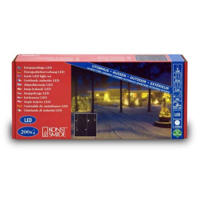 Cortina LED Lluvia Helada blanco cálido, blanco 5m