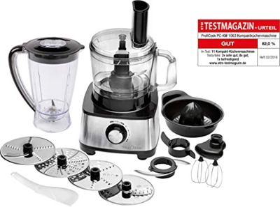 Proficook KM 1063 Procesador alimentos 11 accesorios 1200 W, acero inox.