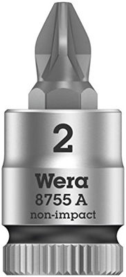 Wera 05003354001 Vaso de Punta con Arrastre de 1/4", Negro, PZ 2 x 28 mm
