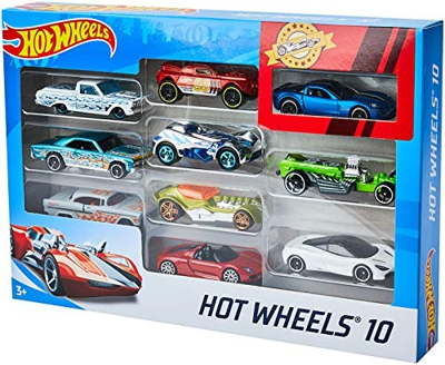 Hot Wheels Pack de 10 vehículos, coches de juguete (modelos surtidos) (Mattel 54886)