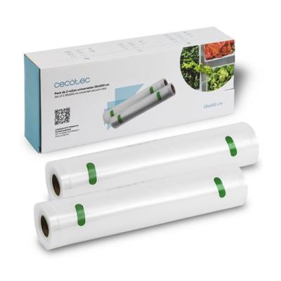 Set de 2 rollos gofrados grandes para envasadoras al vacío, 28 x 600 cm,