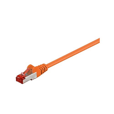 CAT 6 Netzwerkkabel S/FTP LS0H 2x RJ-45 Stecker doppelt geschirmt 50 m, Orange
