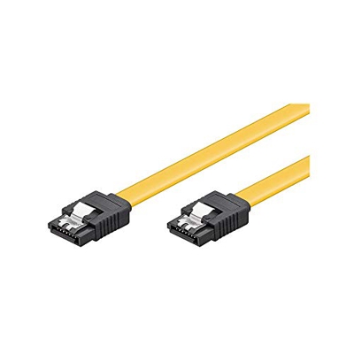 Cable sata para disco duro serial ata 1.5/3/6 Gbits con clip metalico amarillo