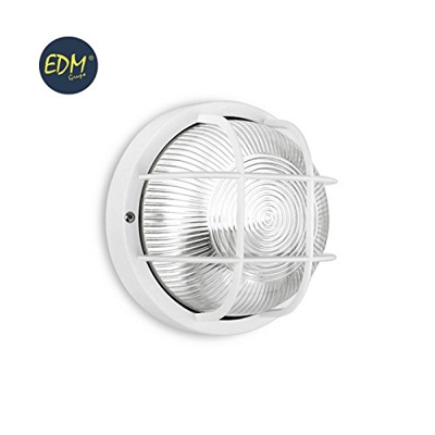 Aplique ip54 redondo blanco E27 40w diametro: 18,5 cm mod.tarragona