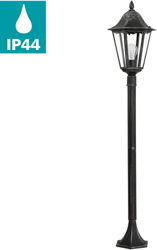 EGLO NAVEDO Alumbrado de sobremuro/pie para exterior Negro, Plata E27 - Iluminación al aire libre (Alumbrado de sobremuro/pie para exterior, Negro, Pl en oferta