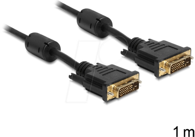 Delock 83189 DVI cable 1 m DVI-D Black Digital/Display/Video - 1 m - DVI-D