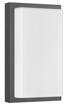 LCD - Lámpara de pared 75 W 1 x E27 grafito Acero Inoxidable Cristal Opalino