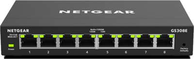 Netgear GS308E - Switch conmutador de Red de 8 Puertos Gigabit Ethernet Smart Managed Plus gestionado