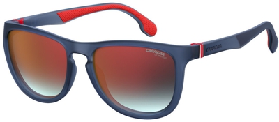 Carrera - Gafas De Sol De Hombre Ovaladas En Azul Con Lentes En Color Rojo