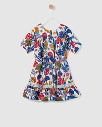 Bass 10 - Vestido De Niña Multicolor Con Flores en oferta