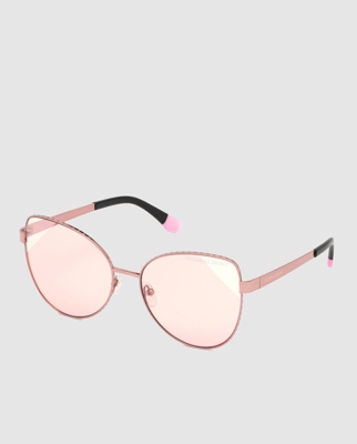 Victoria's Secret - Gafas De Sol De Mujer Cat Eye De Metal En Rosa Y Lentes Estampadas