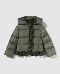 Il Gufo - Parka De Niña En Verde Con Capucha en oferta