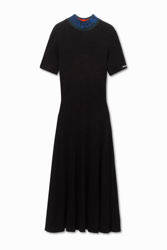 Vestido punto camisetero - BLACK - XL en oferta