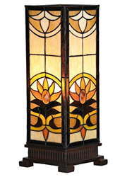 Lámpara de mesa cuadrada Sina en estilo Tiffany precio