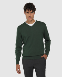 Emidio Tucci - Jersey De Hombre Verde Con El Cuello De Pico precio