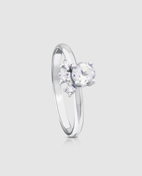 Tous - Anillo Eklat De Oro Blanco Con Diamantes Y Topacio en oferta