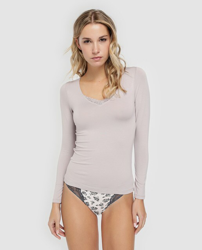 Compra Promise - Camiseta Interior De Mujer Con Manga Larga Y Puntilla al  mejor precio - Shoptize