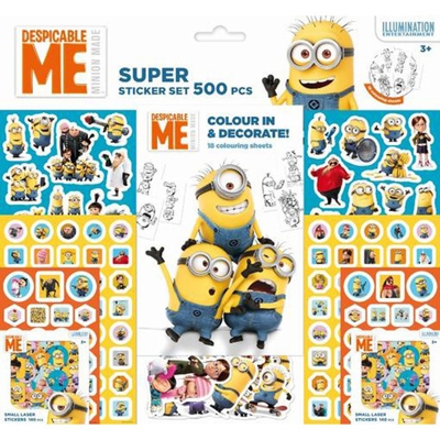 Minions super stickers set 500 pegatinas