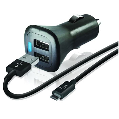 Cargador de coche Temium 2SLOT MicroUSB Negro