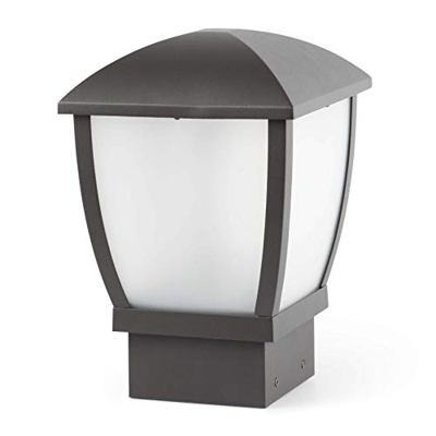 Faro Barcelona Wilma 75001 - Sobremuro, 100W, aluminio inyectado y policarbonato translucido, color gris