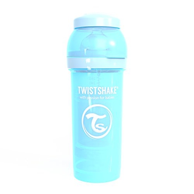 Twistshake - Biberón Anticólico Tetina Silicona (260 Ml.) Azul Pastel