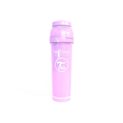 Twistshake - Biberón Anticólico Tetina Silicona (330 Ml.) Morado Pastel