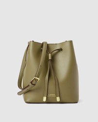 Lauren Ralph Lauren - Bolso Saco Pequeño De Piel En Verde Con El Interior  Blanco, precio y características - Shoptize