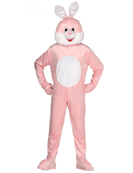 Disfraz de mascota conejo rosado adulto en oferta