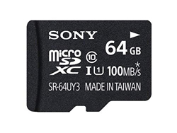 Sony SR-64UYA - Tarjeta Micro SDXC de 64 GB (incluye adaptador SD, 100 MB/s, UHS-I, clase 10) características