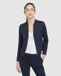 Fórmula Joven - Chaqueta Corta De Mujer Con Cremallera Y Cuello Mao en oferta