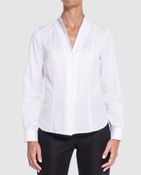 Mirto - Camisa De Mujer En Color Blanco Y Cuello Chimenea características