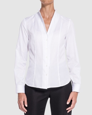 Mirto - Camisa De Mujer En Color Blanco Y Cuello Chimenea