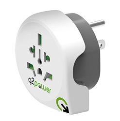 Q2 Power Adaptador de viaje, ideal para USA desde el resto del mundo, para dispositivos con o sin toma de tierra en oferta