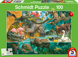 Schmidt-Spiele Tierfamilien am Ufer (100 Teile) en oferta