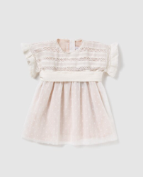 Bass 10 - Vestido Combinado De Bebé Niña En Crudo precio