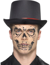 Tatuaje esqueleto negro adulto Halloween características