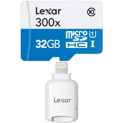 Lexar - Tarjeta de Memoria MicroSDXC de 32 GB (Clase 10 UHS-I 45MB/s) + Lexar - Lector de Tarjetas microSD a Lighting en oferta