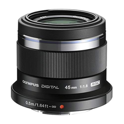 Olympus V311030BE000  - Objetivo para Micro Cuatro Tercios (distancia focal fija 45mm, apertura f/1.8-1,8, zoom óptico 1x,) color negro en oferta