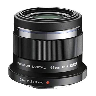 Olympus V311030BE000  - Objetivo para Micro Cuatro Tercios (distancia focal fija 45mm, apertura f/1.8-1,8, zoom óptico 1x,) color negro