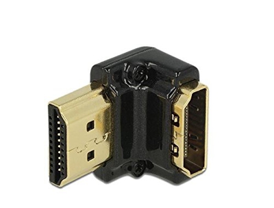 HDMI-A/HDMI-A male, F/M, 90° Negro, Adaptador