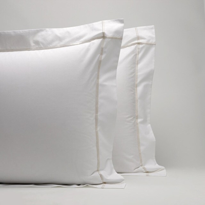 Yves Delorme - Funda De Cuadrante Rectangular Percal 200 Hilos Athena Perla 50 x 75 cm