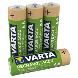 Varta - Pack De Pilas Recargable Recycled AA (4 Unidades) características