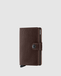 Secrid - Cartera Mini Antirrobo Unisex De Piel En Marrón Oscuro Con Broche características