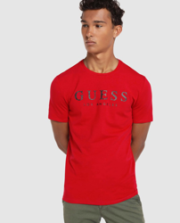 Compra Guess - Camiseta Hombre Roja De Manga Corta al mejor precio Shoptize