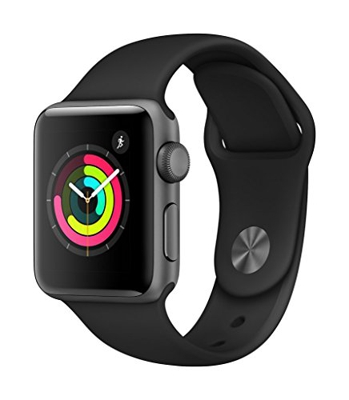 Apple Watch S3 38mm GPS Caja de aluminio en gris espacial y correa deportiva Negro