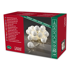 Cadena LED 24 bolas metálicas blancas blanco cál. características