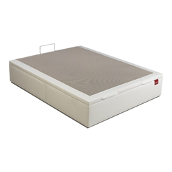 Lattoflex - Canapé Abatible De Gran Capacidad En Polipiel Box 30 Blanco Cama 200 x 190 cm en oferta