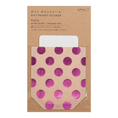 Midori - Etiqueta Bolsillo Adhesiva Con Tarjeta Lunares